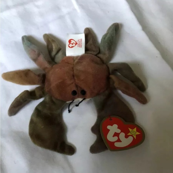 Teenie Beanie Baby CLAUDE the CRAB Plush - Picture 1 of 3